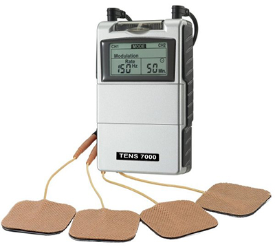 Electro-stimulator (TENS) for portable use.
