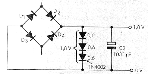 Figure 1 - Using common diodes as voltage references (zener).
