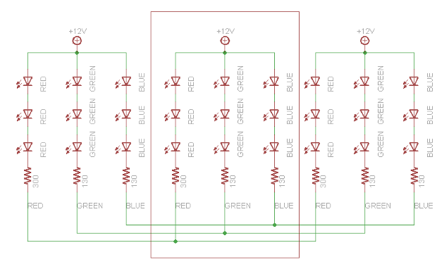 Figure 6 - One segment or block of RGB LEDs
Figure 6 - One segment or block of RGB LEDs