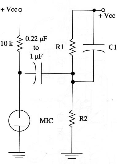 Figure 3 – Using an electret microphone
