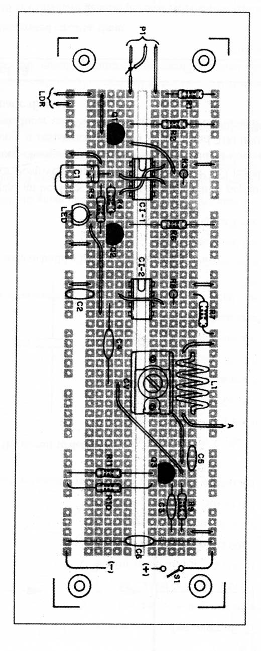 Figure 6 – Components placement on a universal printed circuit board
