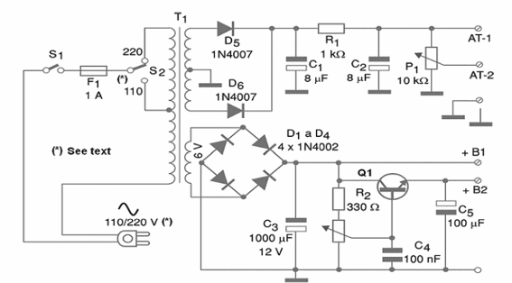 Figure 2 – Complete schematics for the power supply
Figure 2 – Complete schematics for the power supply