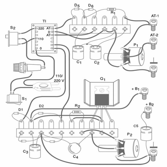 Figure3 – Component placement inside a box – observe position of polarized components
Figure3 – Component placement inside a box – observe position of polarized components