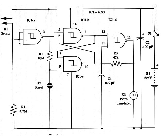Figure 1 – Schemati diagram for the alarm
Figure 1 – Schemati diagram for the alarm