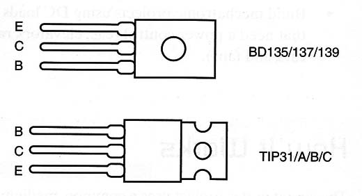 Figure 4 – Terminal placement for equivalent transistors
Figure 4 – Terminal placement for equivalent transistors