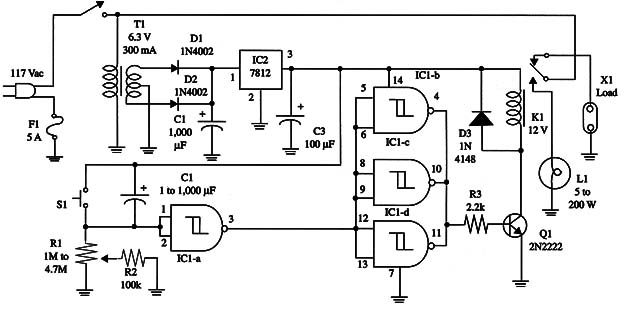 Figure 2 – Schematic diagram of the timer
Figure 2 – Schematic diagram of the timer