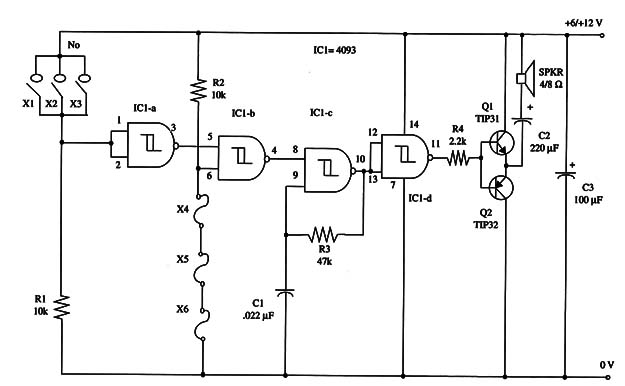 Figure 1 = Schematics for the Alarm
Figure 1 = Schematics for the Alarm