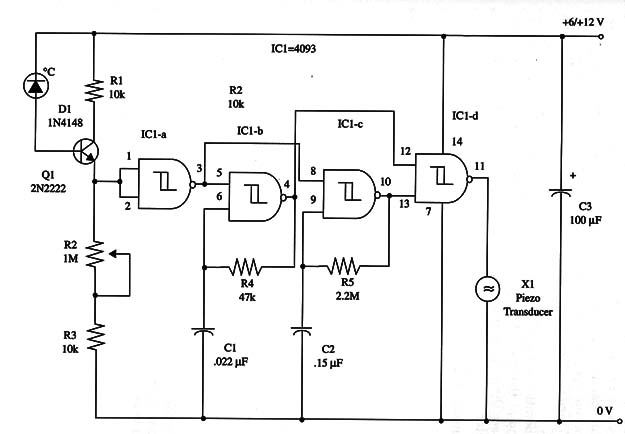 Figure 1 – Schematic diagram of the Alarm
Figure 1 – Schematic diagram of the Alarm