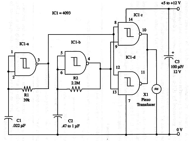 Figure 1 – Schematic diagram of the beeper
Figure 1 – Schematic diagram of the beeper