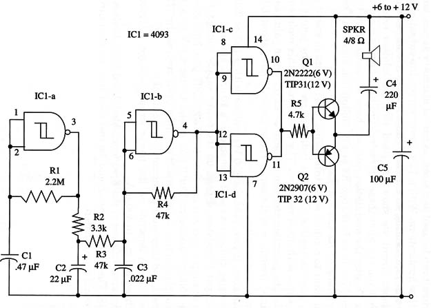 Figure 1 – Schematic diagram of the siren
Figure 1 – Schematic diagram of the siren