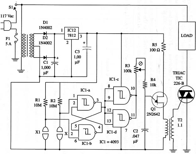 Figure 1 – Schematic diagram of the Touch Switch
Figure 1 – Schematic diagram of the Touch Switch