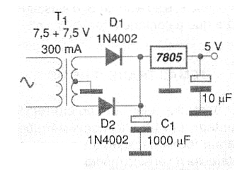 Figure 2 - Power supply for the circuit.
Figure 2 - Power supply for the circuit.