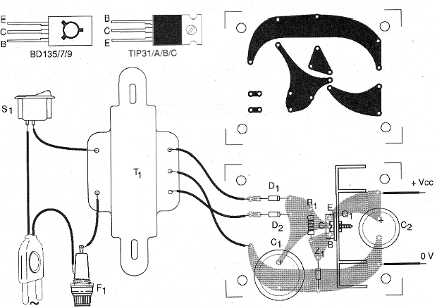 Figure 2 - Printed circuit board for the assembly of the source.
Figure 2 - Printed circuit board for the assembly of the source.
