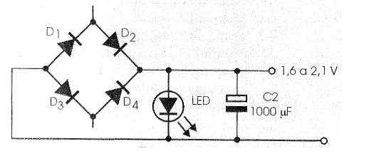 Figure 2 - Using an LED as a voltage reference.
Figure 2 - Using an LED as a voltage reference.