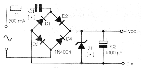 Figure 3 - Using a zener diode as a voltage reference, in the final configuration .
Figure 3 - Using a zener diode as a voltage reference, in the final configuration .