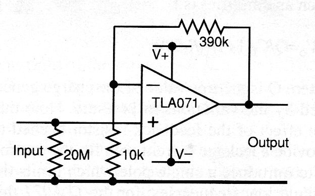 Figure 3 - Amplifier for coaxial sensor
Figure 3 - Amplifier for coaxial sensor