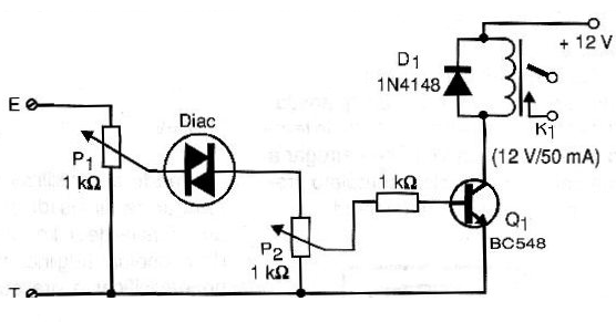 Figure 8 - Voltage sensor using a diac
Figure 8 - Voltage sensor using a diac