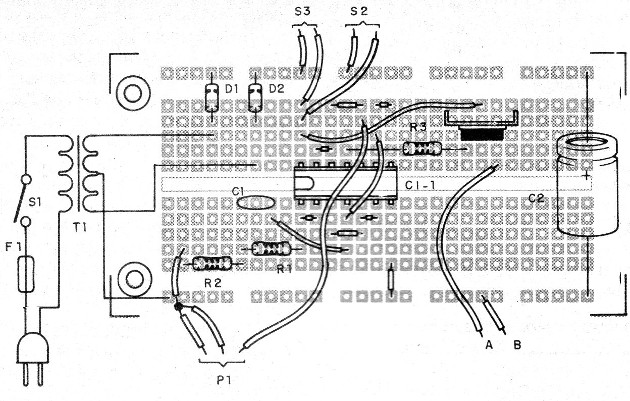 Figure 5 - Assembly on a protoboard
Figure 5 - Assembly on a protoboard