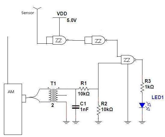 Diagram 1: Circuit for the detector
Diagram 1: Circuit for the detector