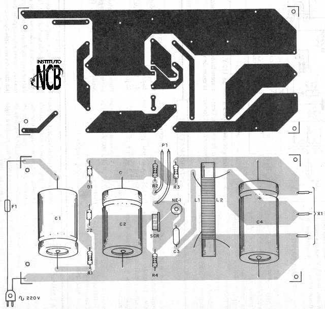 Figure 4 - Printed circuit board for the 220 V version
Figure 4 - Printed circuit board for the 220 V version