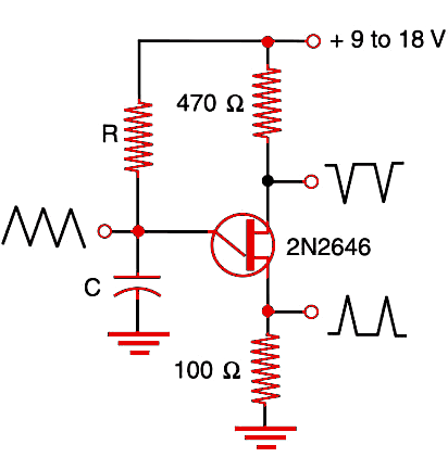Figure 9 The relaxation oscillator.
Figure 9 The relaxation oscillator.