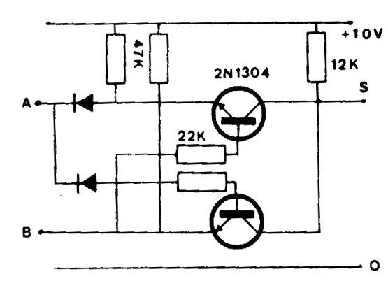 Figure 9 - Or-Exclusive with diodes and transistors
