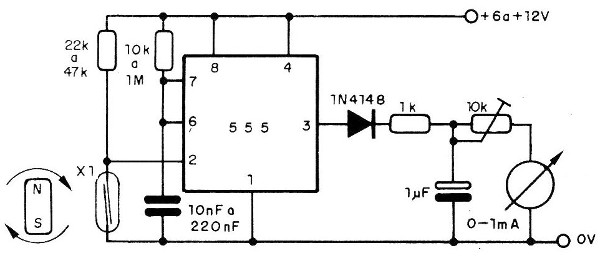 Figure 12 - A tachometer with a reed switch
Figure 12 - A tachometer with a reed switch