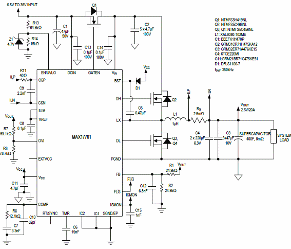 Figure 4 - Charger for 40F supercapacitor
Figure 4 - Charger for 40F supercapacitor