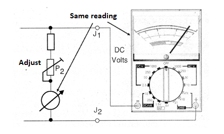 Figure 3 - Calibrating the output voltage indicator
Figure 3 - Calibrating the output voltage indicator