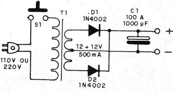 Figure 6 - Power supply for the circuit
Figure 6 - Power supply for the circuit