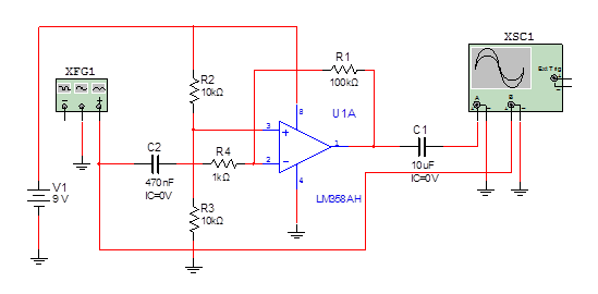 Figure 1 – Circuit of the preamplifier
Figure 1 – Circuit of the preamplifier