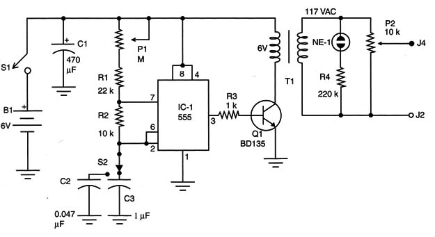 Figure 2 – Schematic diagram of the nerves stimulator
Figure 2 – Schematic diagram of the nerves stimulator