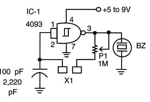 Figure 11 – Circuit with the 4093 IC
Figure 11 – Circuit with the 4093 IC