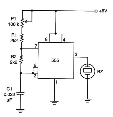 Figure 3 – Circuit with the 555 IC
Figure 3 – Circuit with the 555 IC