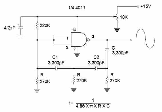 Sine Wave Oscillator Using an lnverter ll
Sine Wave Oscillator Using an lnverter ll