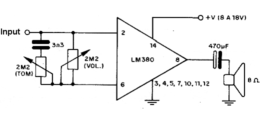 Audio Amplifier Using the LM380
Audio Amplifier Using the LM380