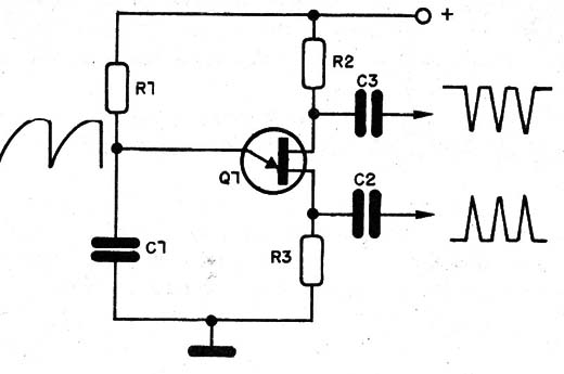 Figure 2 - Testing points in a relaxation oscillator
Figure 2 - Testing points in a relaxation oscillator