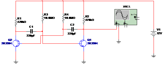 Figure 1 – Circuit drawn with the MultiSIM BLUE
Figure 1 – Circuit drawn with the MultiSIM BLUE