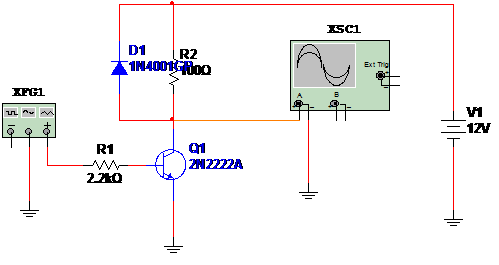Figure 1 – Circuit for the simulation in the MultiSIM BLUE
Figure 1 – Circuit for the simulation in the MultiSIM BLUE