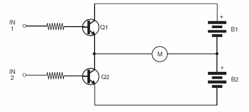 Figure 2 – Using two transistor instead switches
Figure 2 – Using two transistor instead switches