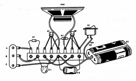 Figure 2 – Using a terminal strip as chassis
Figure 2 – Using a terminal strip as chassis