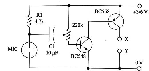 Figure 5 – Using an electret microphone
Figure 5 – Using an electret microphone
