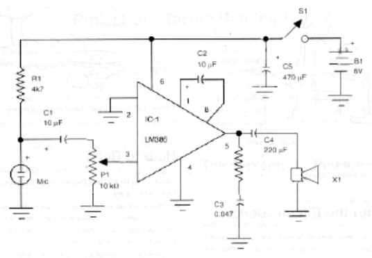 Figure 4 -The schematic diagram for the tactile hearing aid.
Figure 4 -The schematic diagram for the tactile hearing aid.
