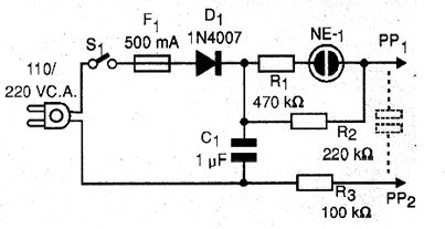 Figure 1 - Diagram of the insulation test. Figure 1 - Diagram of the insulation test.