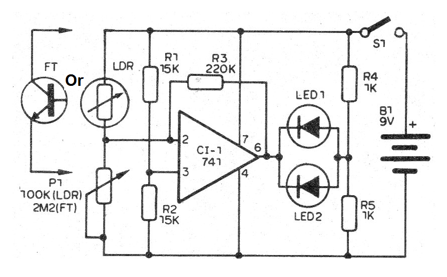 Figure 1- Full photometer circuit Figure 1- Full photometer circuit